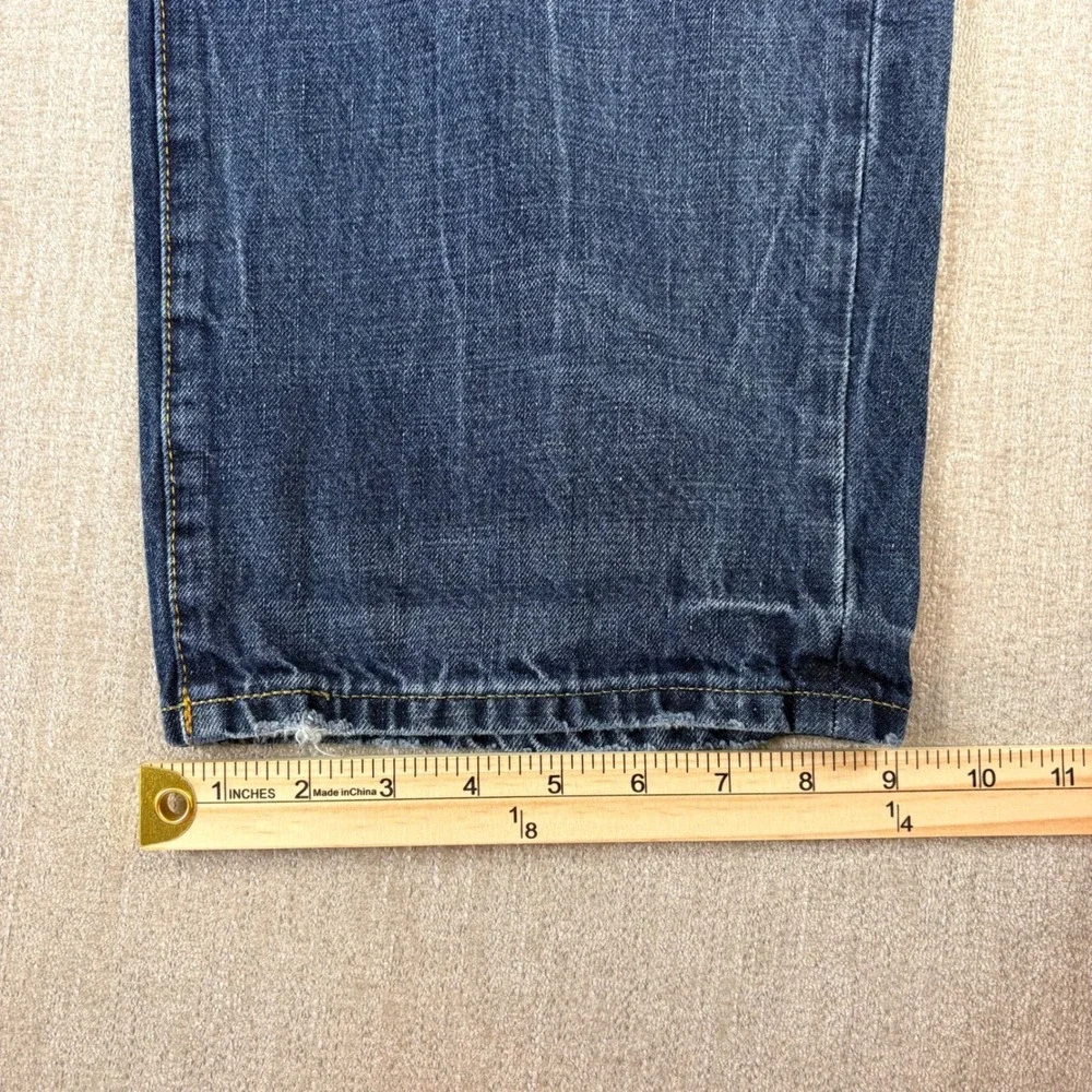Polo Ralph Lauren Mens Hampton Relaxed Straigh Distressed Blue Jeans 44x30